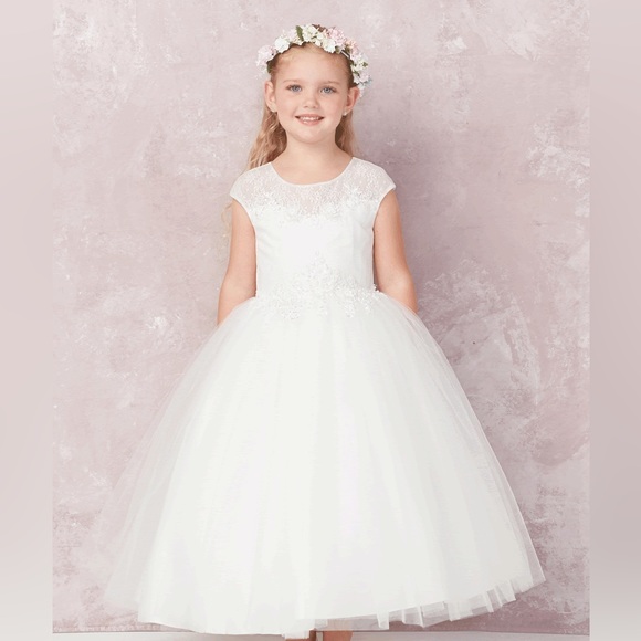 Flower Girls 3D FloralDress White